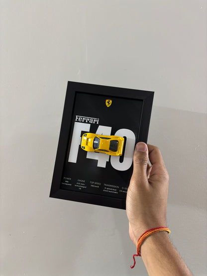 Ferrari F40 3d Hotwheels Car frame 1:64 scale (Q case)
