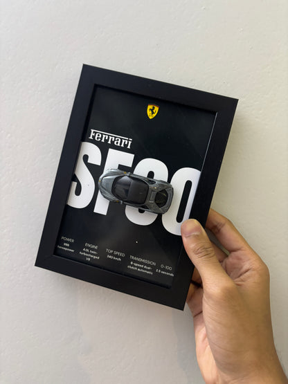 Ferrari Sf90 3d Hotwheels Car frame 1:64 scale (Q case)