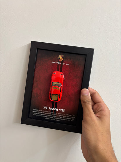 1983 Porsche 928S 3d Hotwheels Car frame 1:64 scale (Q case)