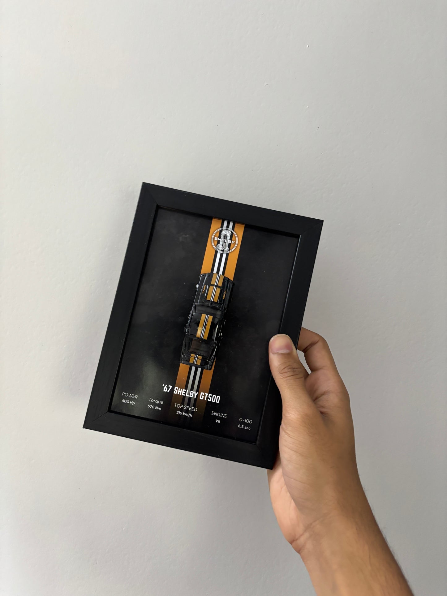 67 Shelby GT500 3d Hotwheels Car frame 1:64 scale