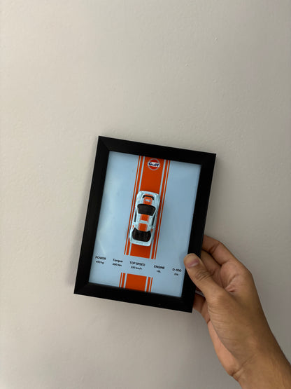 Gulf Ford RS200 3d Hotwheels Car frame 1:64 scale