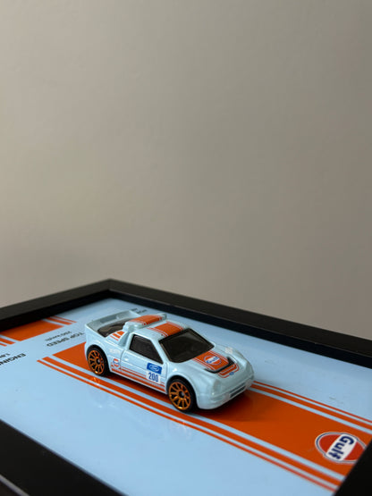 Gulf Ford RS200 3d Hotwheels Car frame 1:64 scale