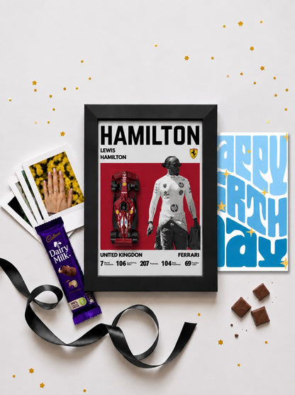 Lewis Hamilton Ferrari F1 Birthday Frame Hamper