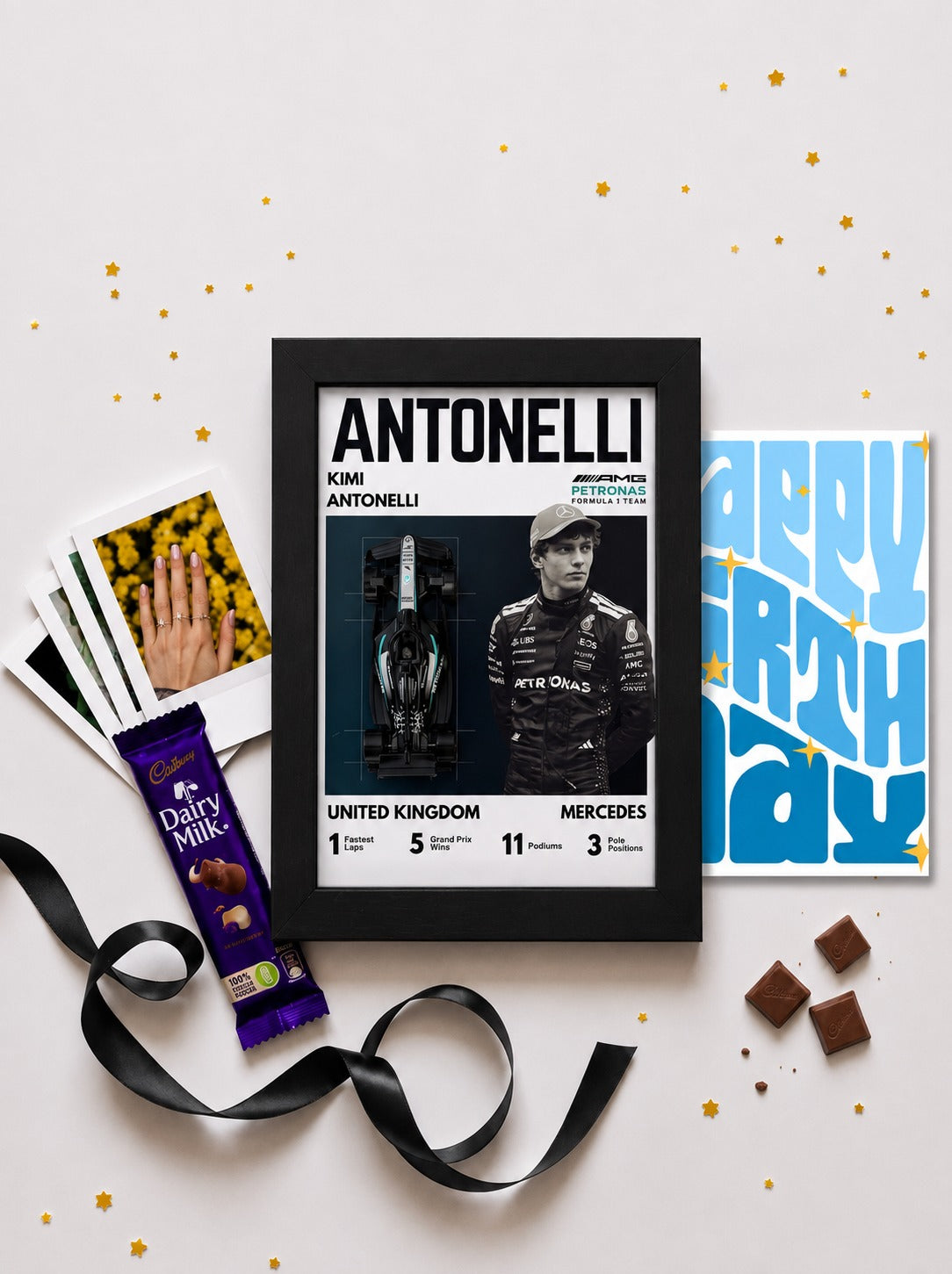 Kimi Antonelli Mercedes F1 Birthday Frame Hamper
