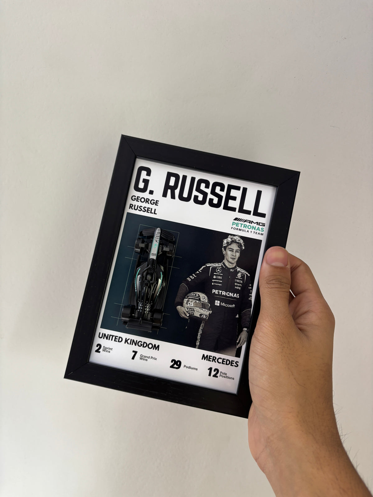 George Russell Mercedes AMG Petronas F1 3D Car Frame