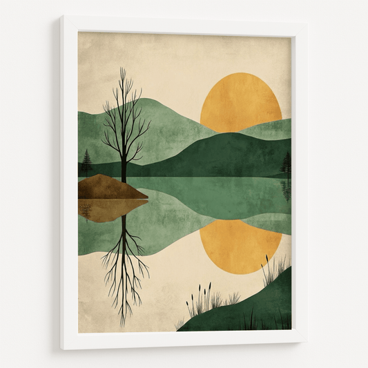 Colorful Abstract boho framed poster
