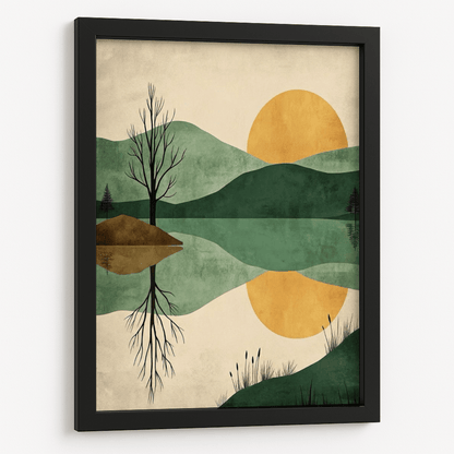 Colorful Abstract boho framed poster