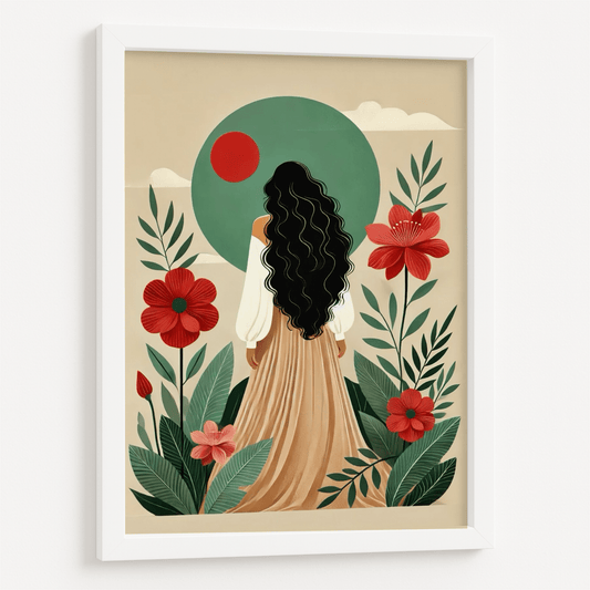 Girl around the nature boho framed poster