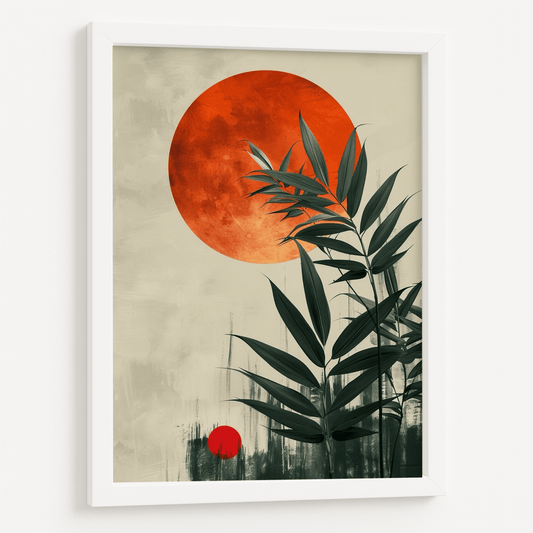 Sunrise Abstract boho framed poster