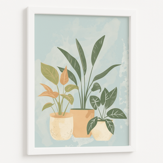 Flowered vase boho framed poster