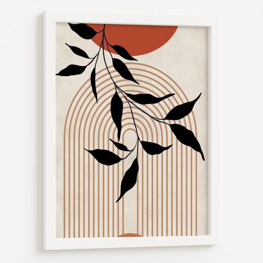 Sunset lined boho framed poster