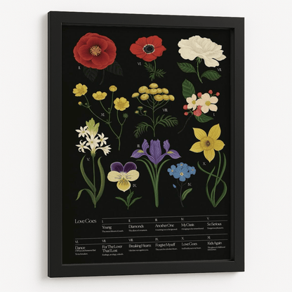 Flowered boho framed poster