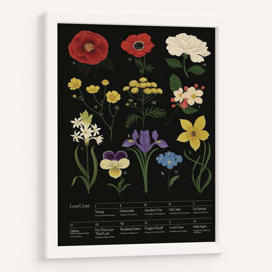 Flowered boho framed poster