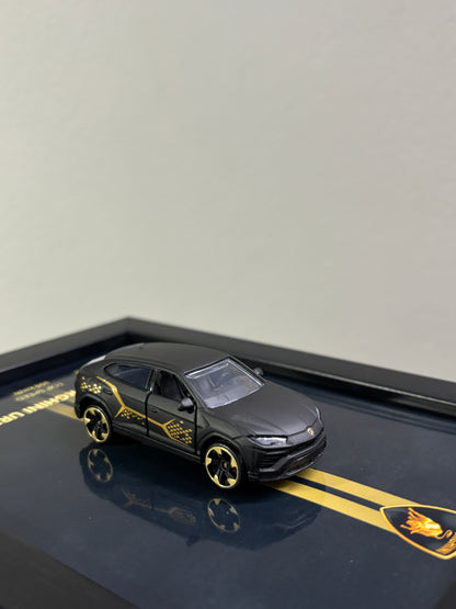 Black Lamborghini Urus  3d Hotwheels Car Frame (Majorette)