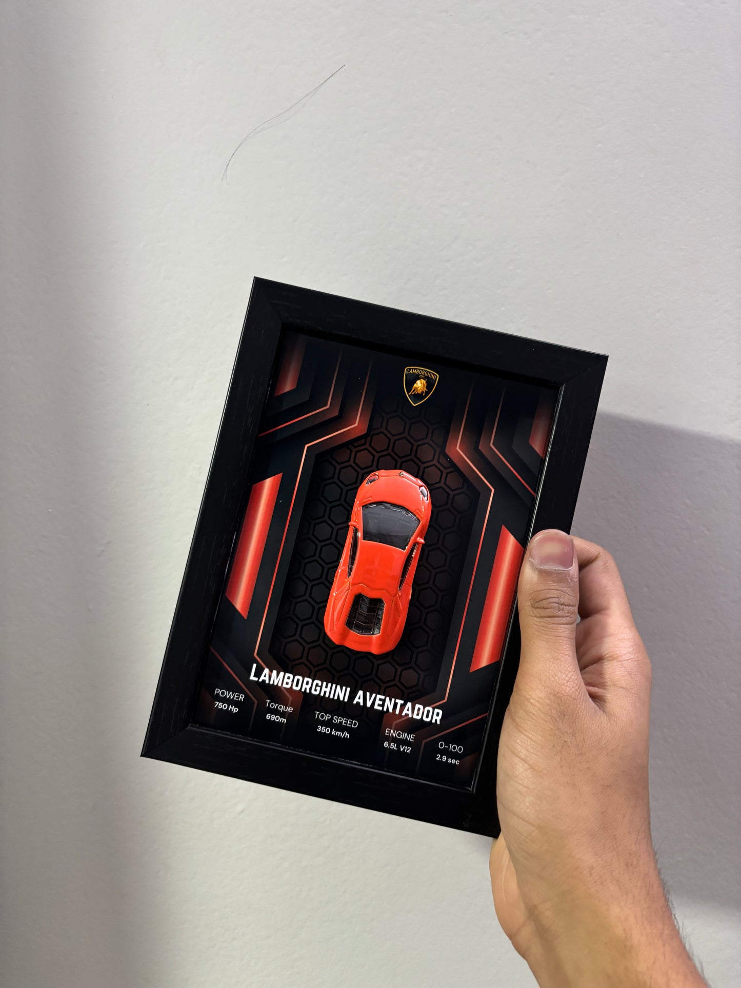 Lamborghini Aventador 3d Car Frame (orange)