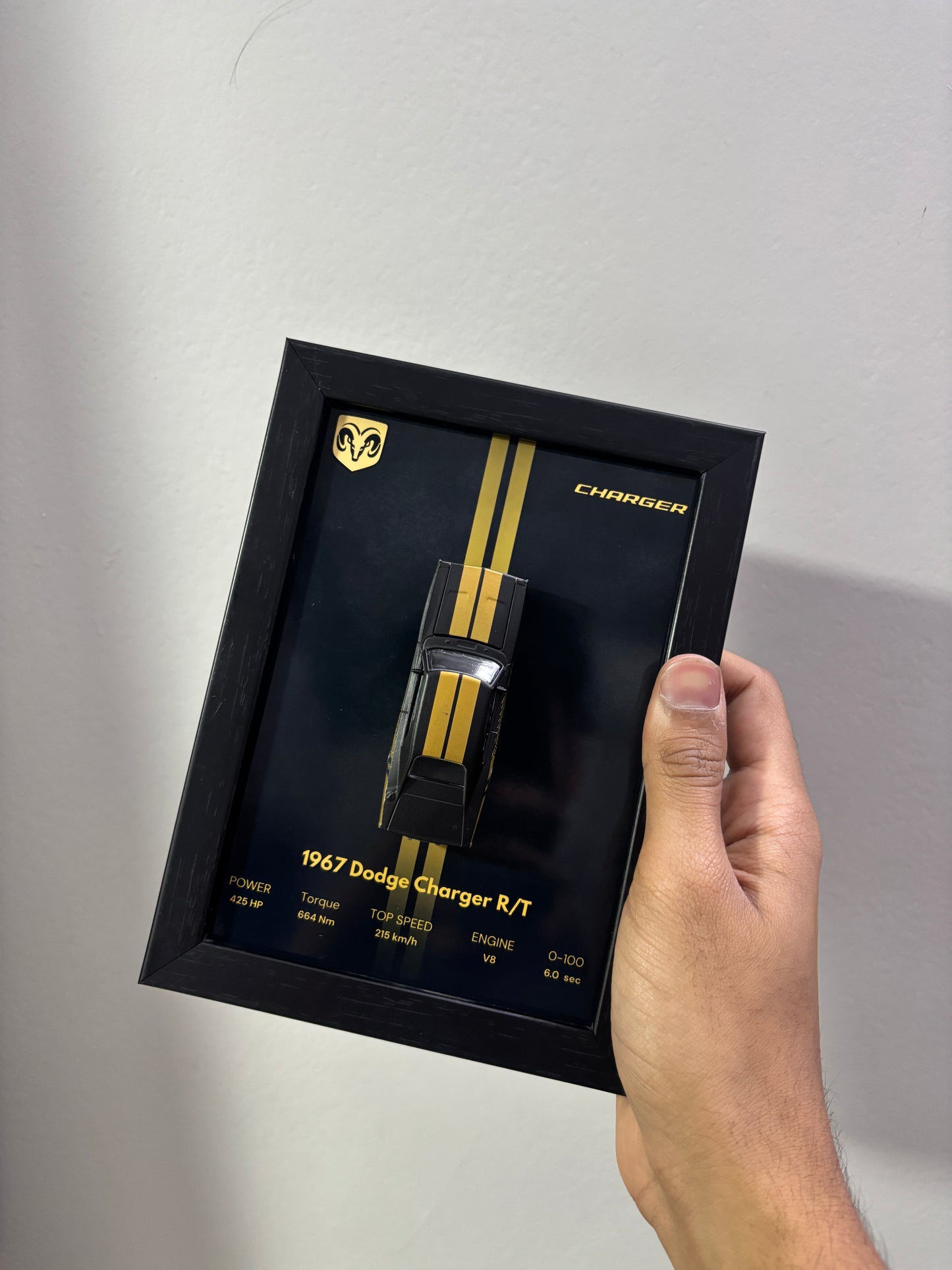 Dodge Charger 3d Car Frame (Black)