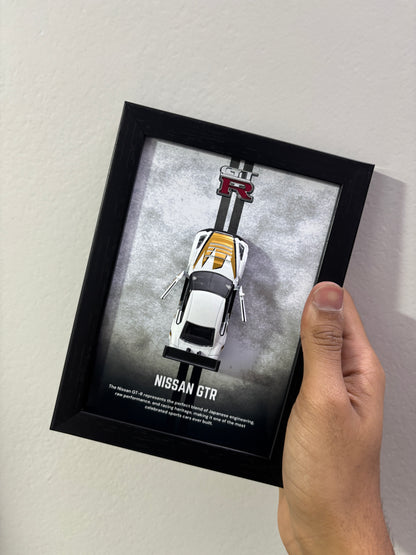 Nissan skyline GT-R 3d Majorette Car Frame (White)