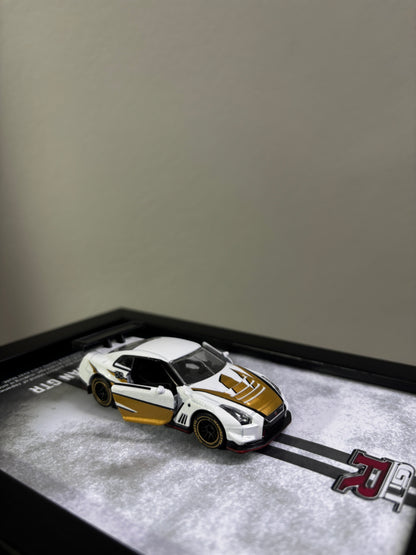 Nissan skyline GT-R 3d Majorette Car Frame (White)