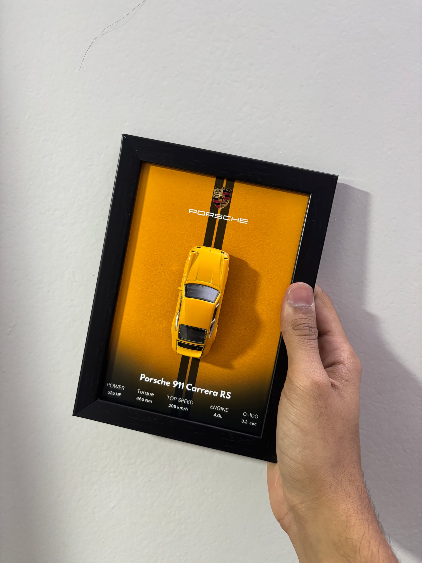 Porsche 911 Carrera RS 3d Car Frame (Yellow)