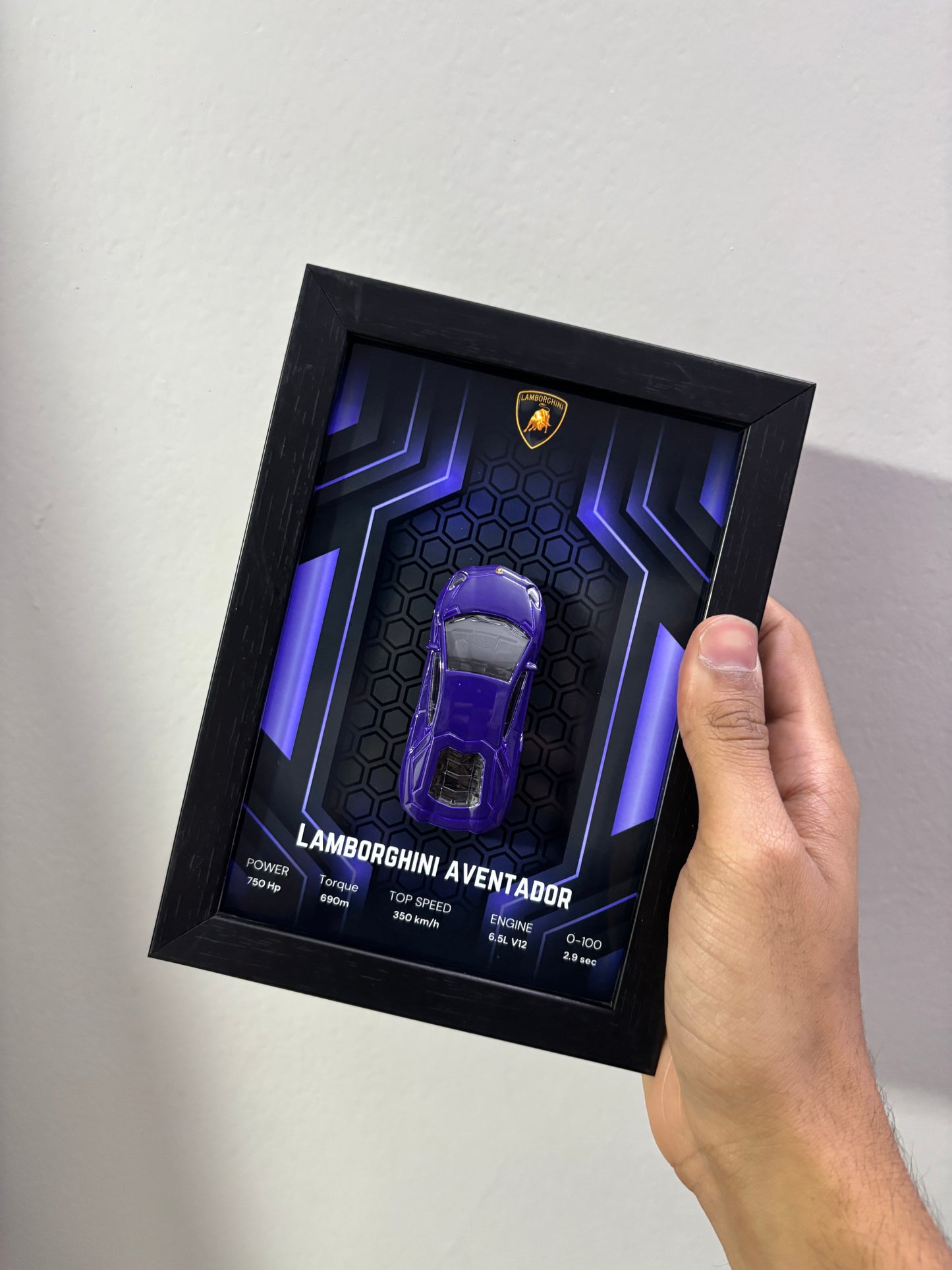 Lamborghini Aventador 3d Car Frame (purple)