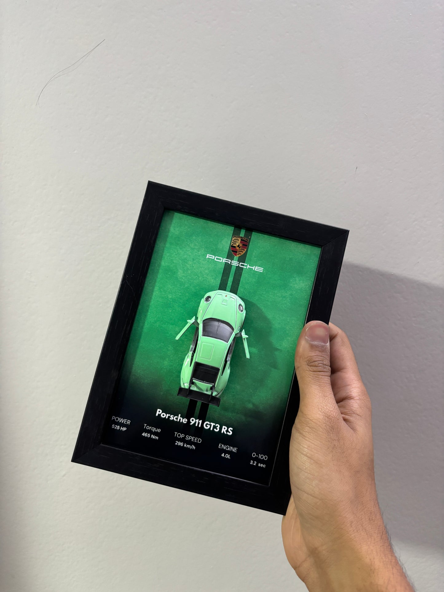 Porsche 911 GT3 RS 3d Car Frame (Light green)