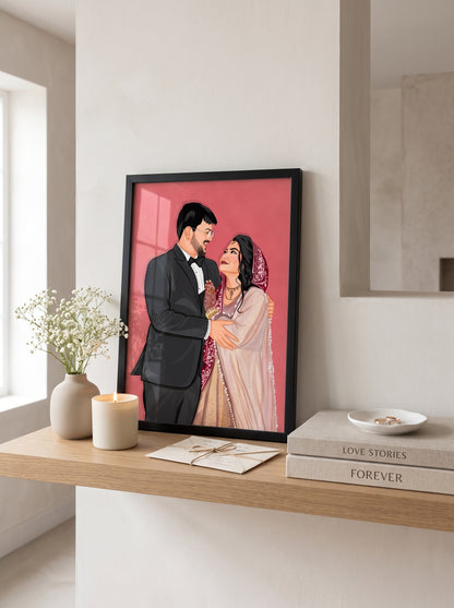 Personalised Illustration Frame | Custom Photo Art Gift