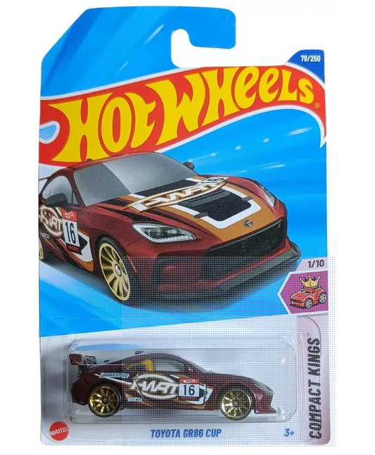 HOT WHEELS C4982 COMPACT KINGS 1/10 TOYOTA GR86 CUP TOY CAR