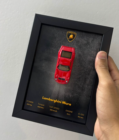 Lamborghini Miura red 3d Hotwheels Car Frame