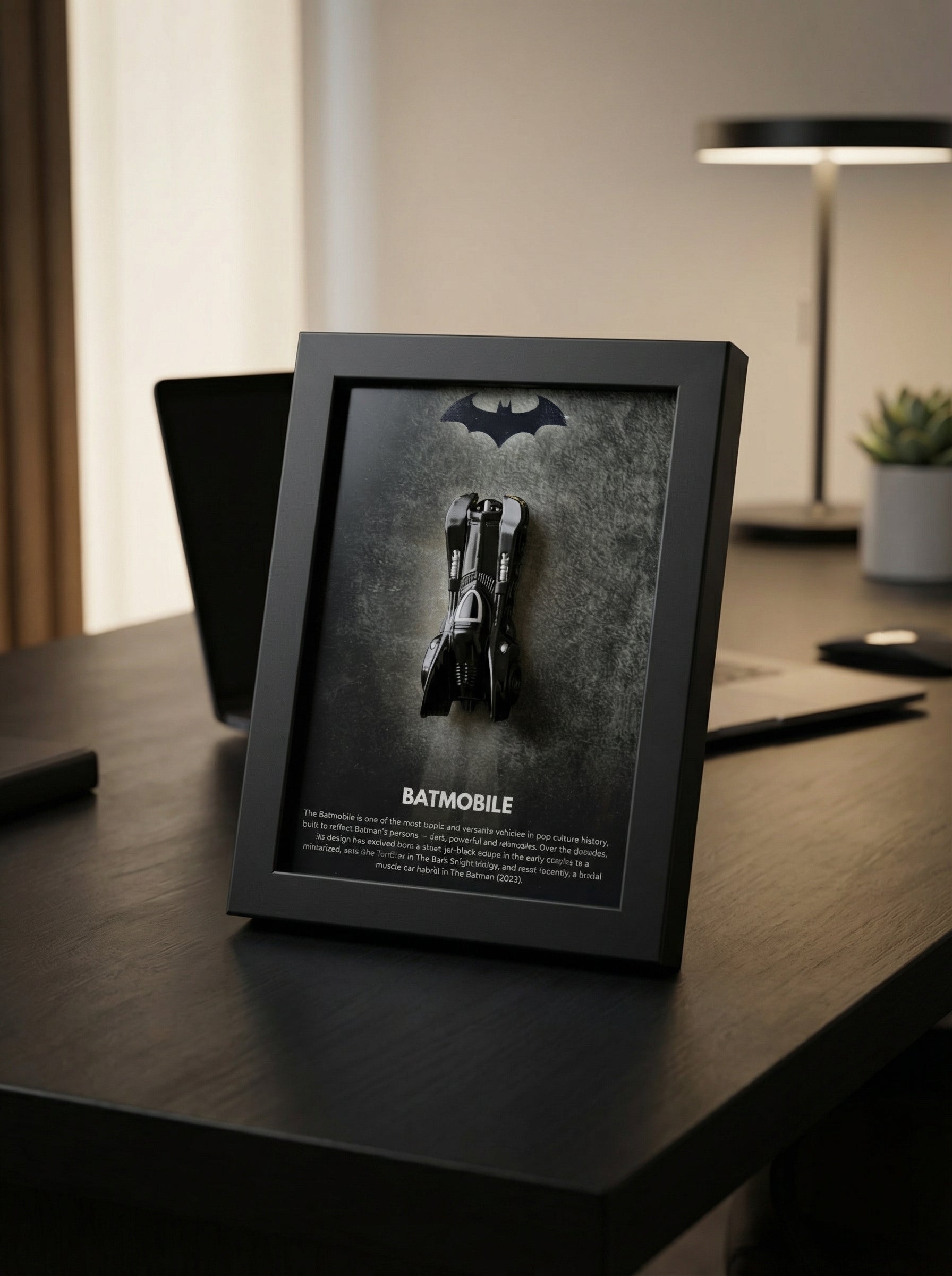 Batmobile 3D Car Frame No 6 Batman Diecast Display India View 2 - Artistic Affairs