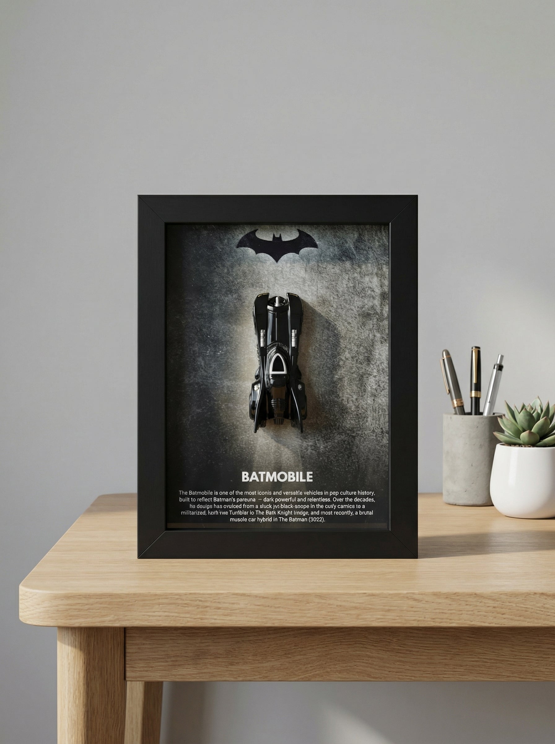 Batmobile 3D Car Frame No 6 Batman Diecast Display India View 3 - Artistic Affairs