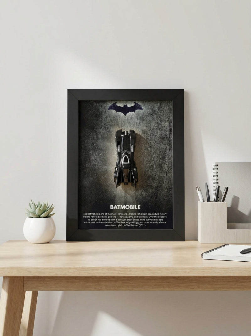 Batmobile 3D Car Frame No 6 Batman Diecast Display India - Artistic Affairs