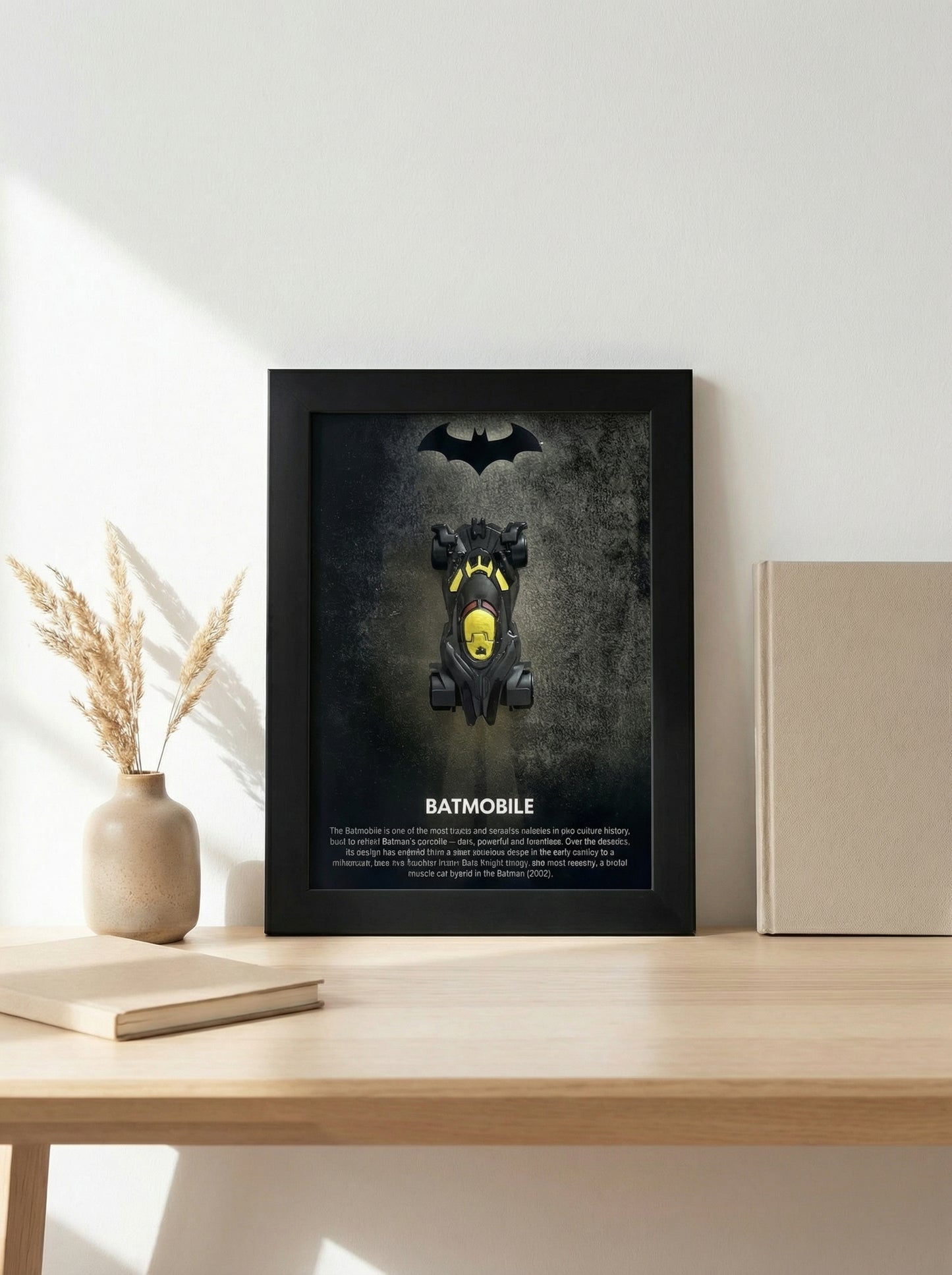 Batmobile 3D Car Frame No 7 Batman Diecast Display India View 3 - Artistic Affairs