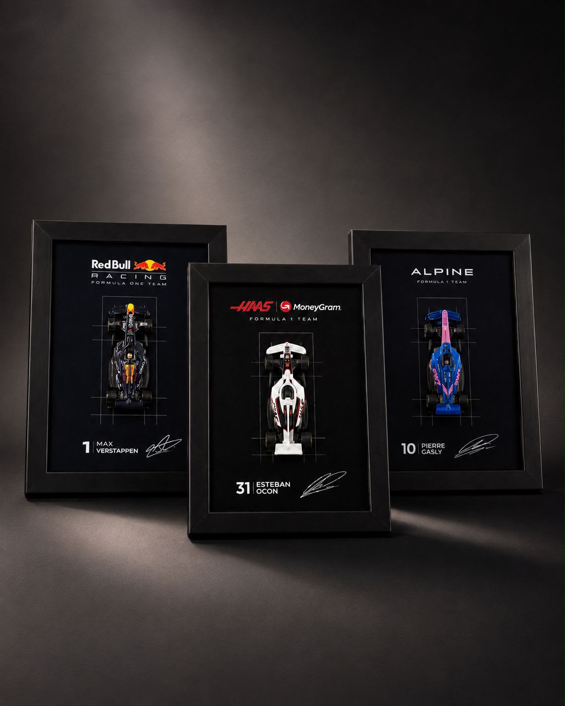 Red Bull + Haas + Alpine F1 Frame Combo — Premium 3-Piece Set