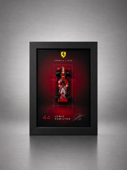 Lewis Hamilton Ferrari F1 3D Car Frame Detachable Hot Wheels Diecast