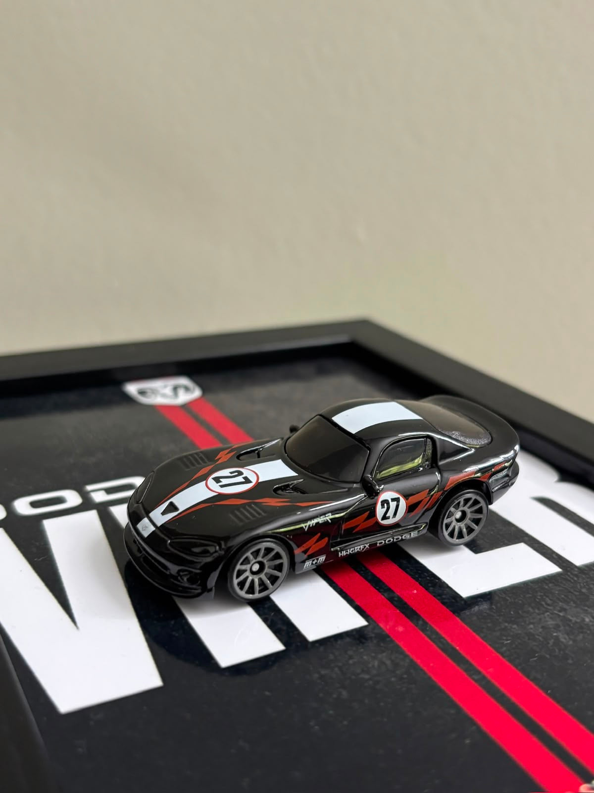 Dodge Viper 3D Car Frame Detachable Hot Wheels Diecast Wall Art