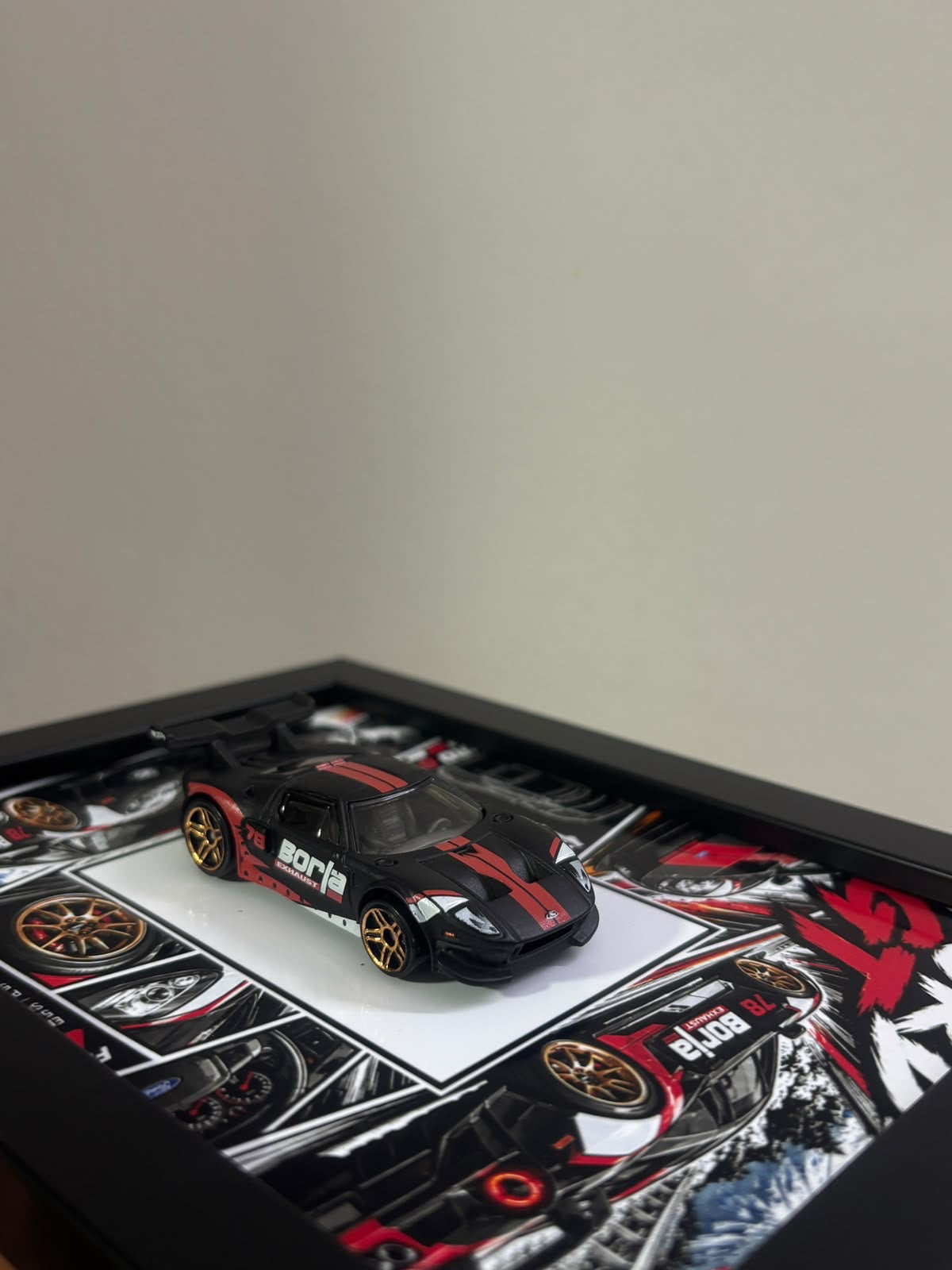 Ford GT car frame for wall or desk, view 4