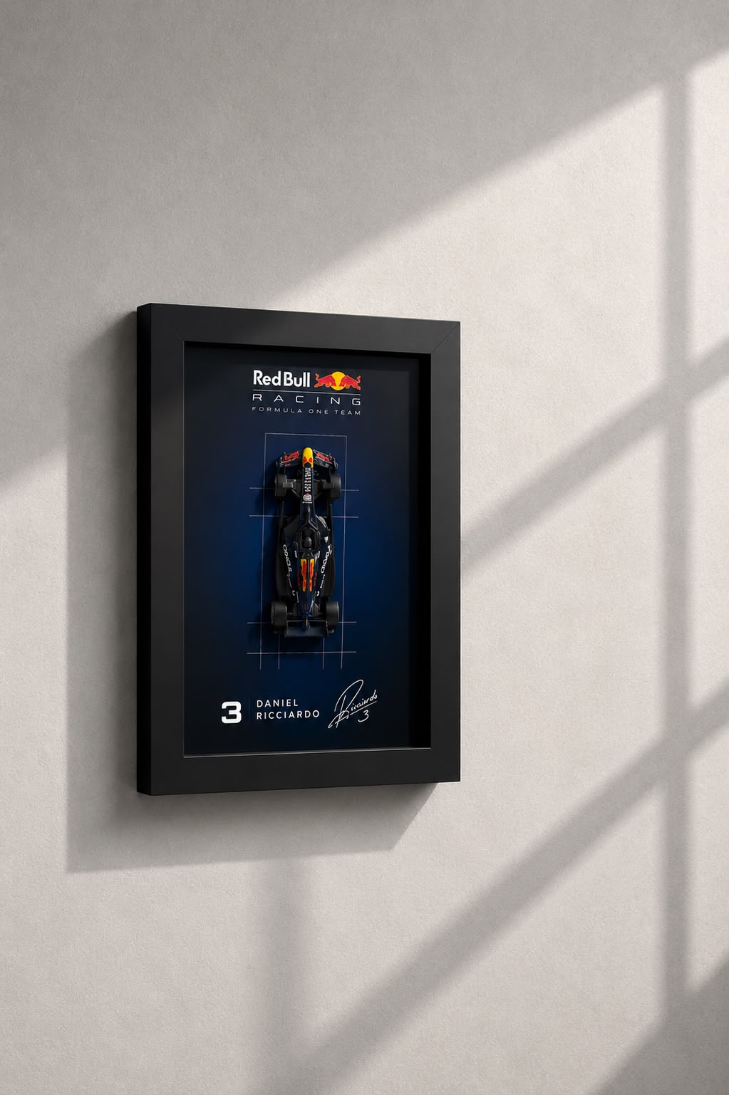 Daniel Ricciardo Red Bull Racing F1 3D Car Frame Detachable Hot Wheels Diecast