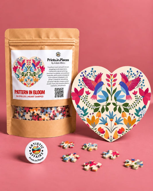 Pattern in Bloom Heart-Shaped Puzzle