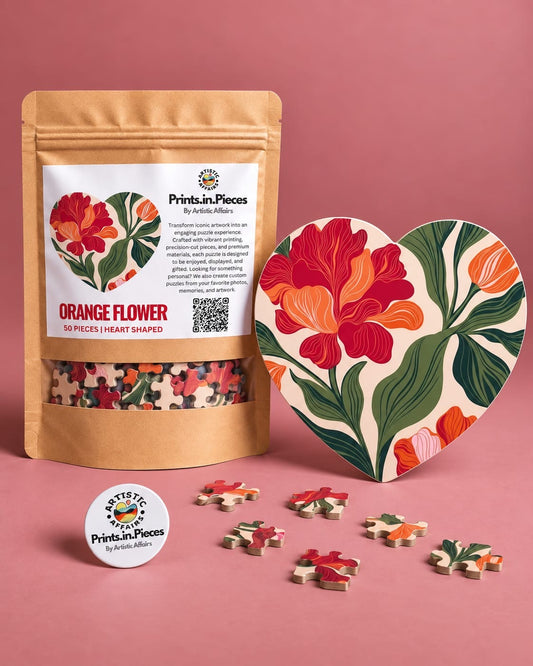 Orange Flower Heart-Shaped Puzzle