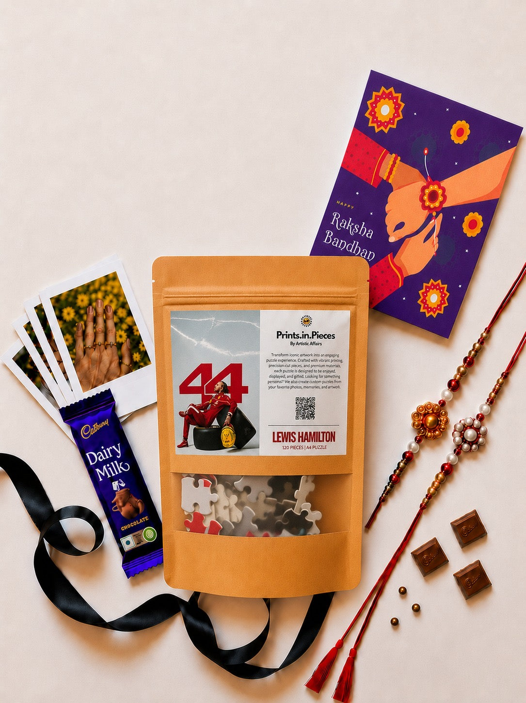 Lewis Hamilton Puzzle Rakhi Hamper