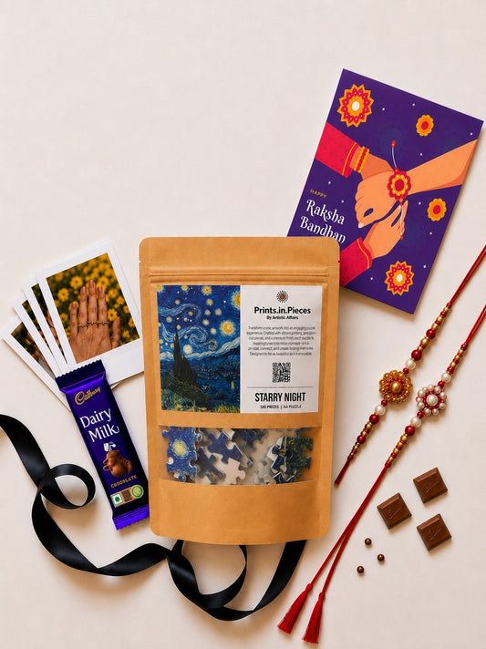 Starry Night Puzzle Rakhi Hamper