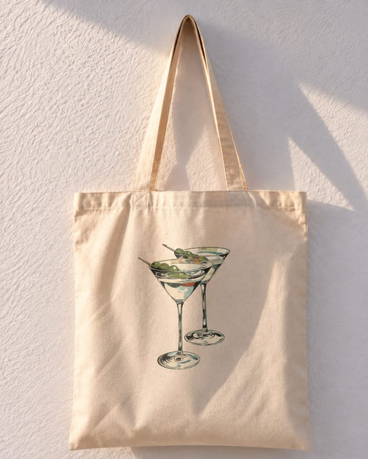 Martini Cocktail Hour Minimalist Drinks Tote Bag