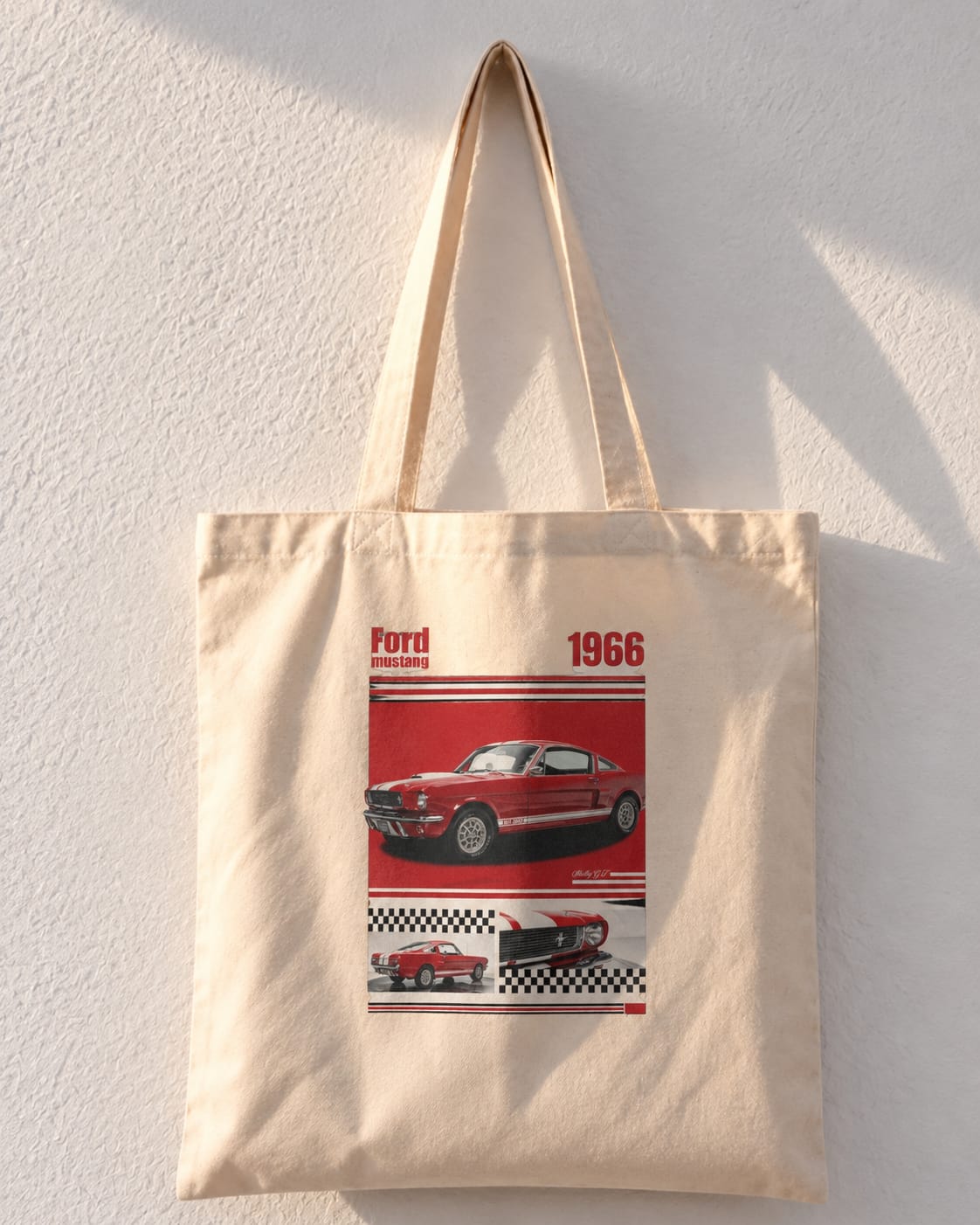 Ford Mustang 1966 Vintage Classic Car Tote Bag