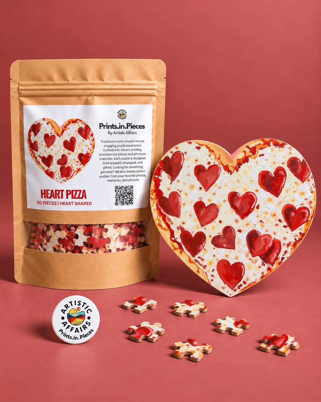 Heart Pizza Heart-Shaped Puzzle