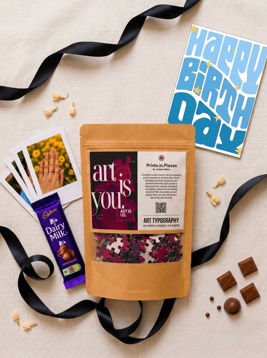 Art Is You Typography Birthday Puzzle Hamper