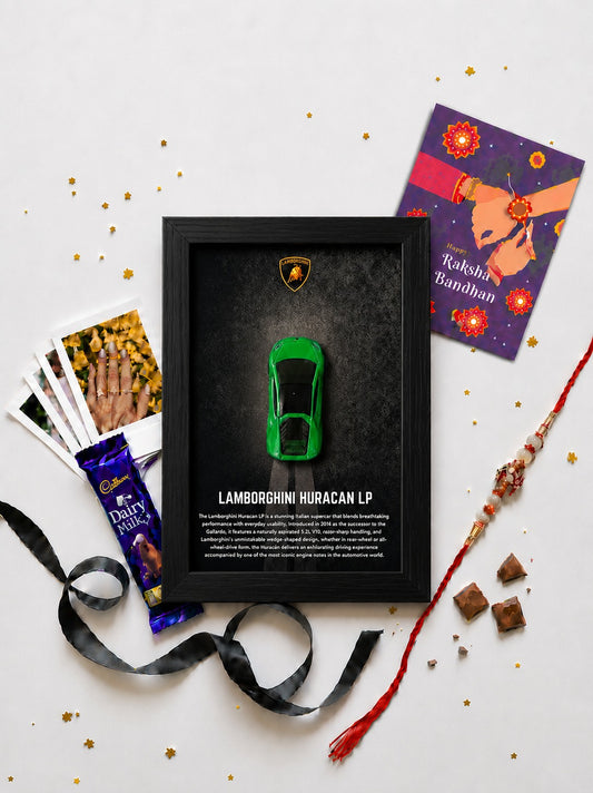 Lamborghini Huracan LP green supercar frame hamper