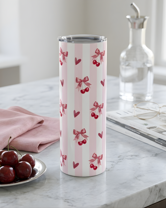 Cherry and Bow Tumbler