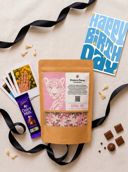 Animal Art Leopard Birthday Puzzle Hamper