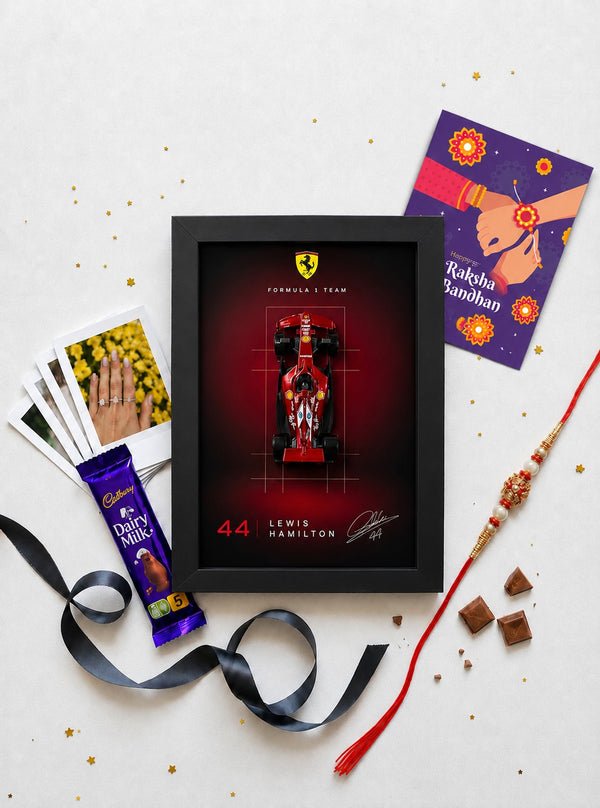 Ferrari Lewis Hamilton F1 3D Car Frame Raksha Bandhan Hamper