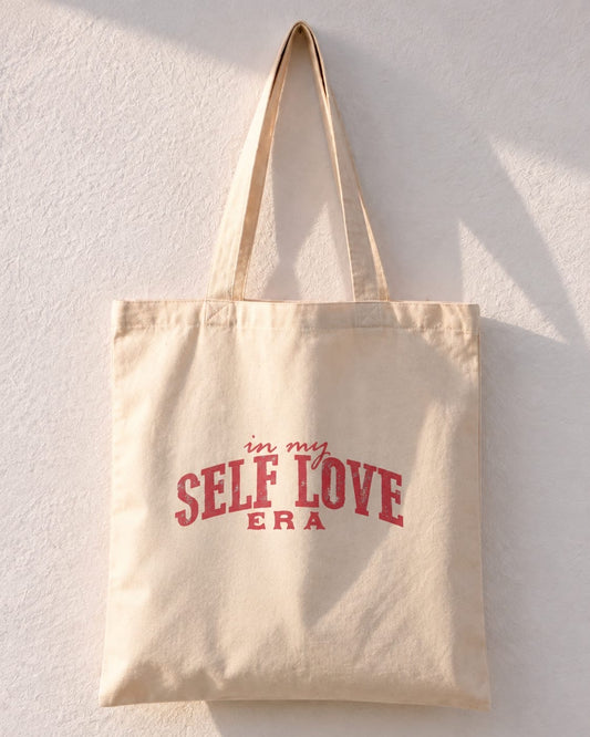 In My Self Love Era Red Varsity Tote Bag